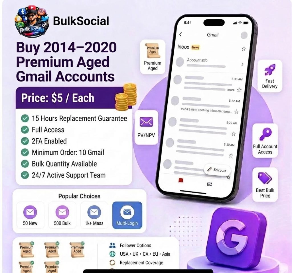 10 Buy 2014–2020 Premium Aged Gmail Accounts