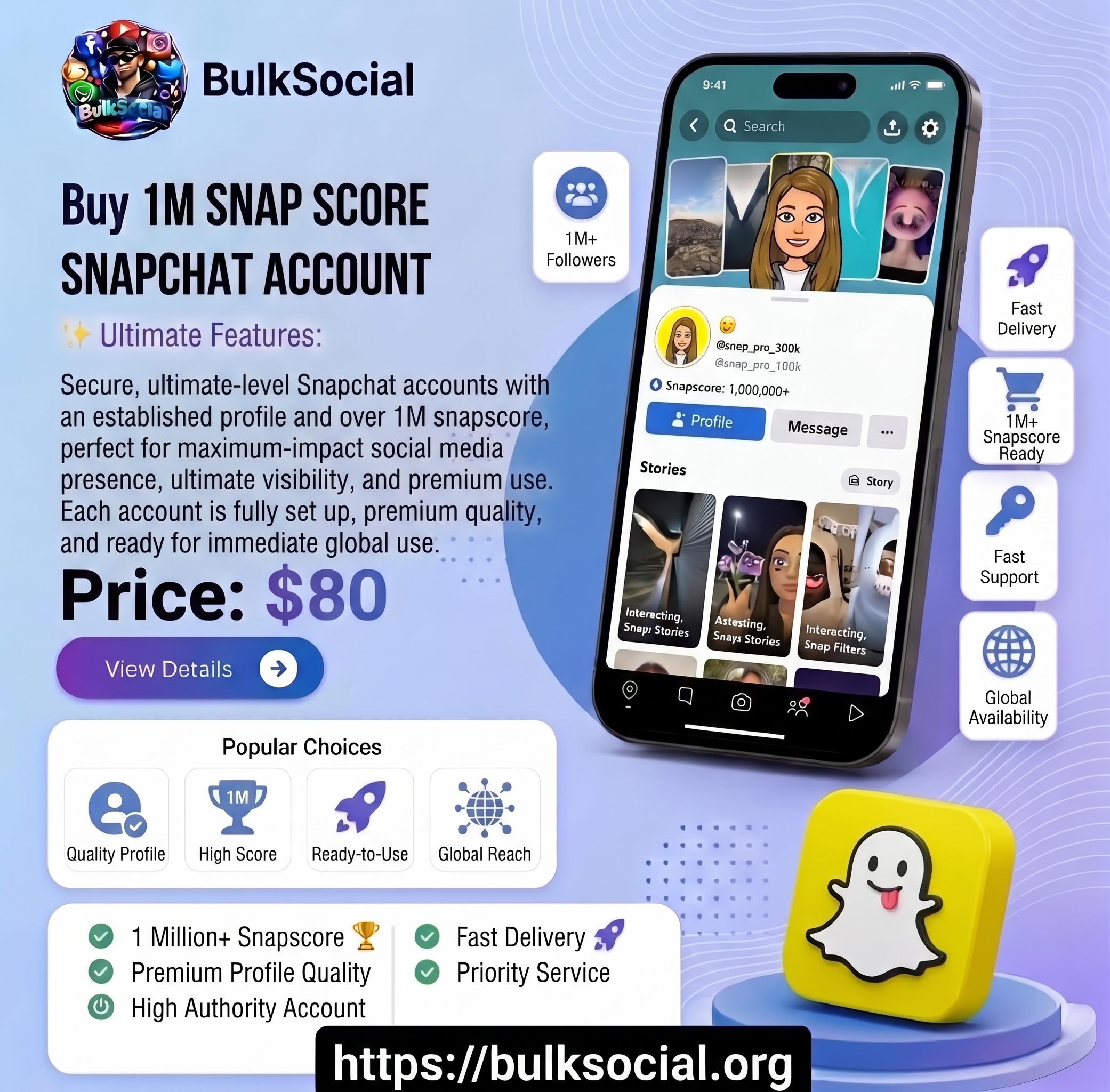 Buy 1M Snap Score Snapchat Account