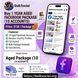 Buy 1 Year Aged Facebook Package (10 Accounts) PACKAGE (10 ACCOUNTS)