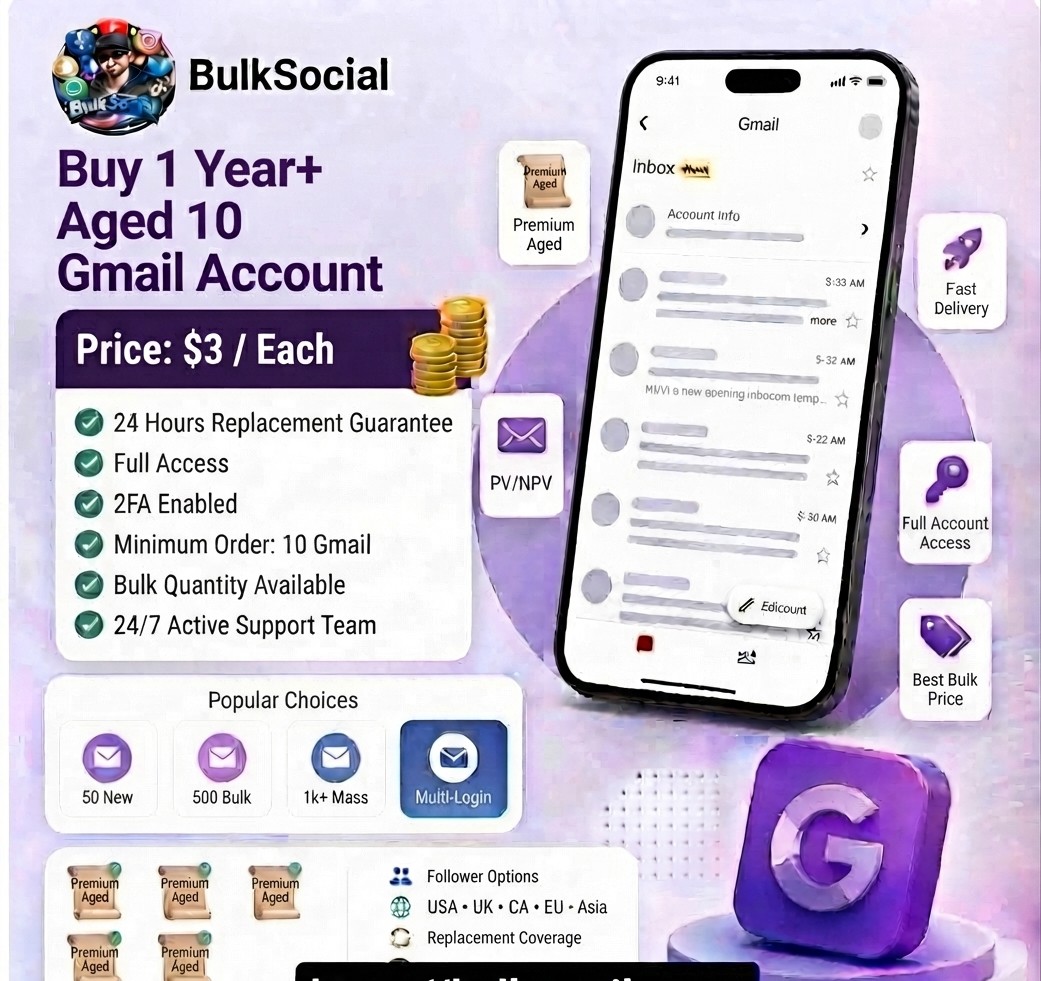 Buy 1 Year+ Aged 10 Gmail Account