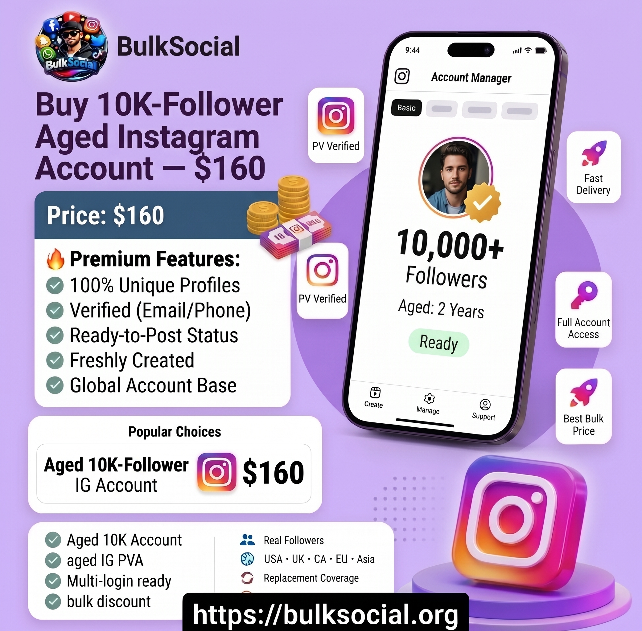 Buy 10K-Follower Aged Instagram Account