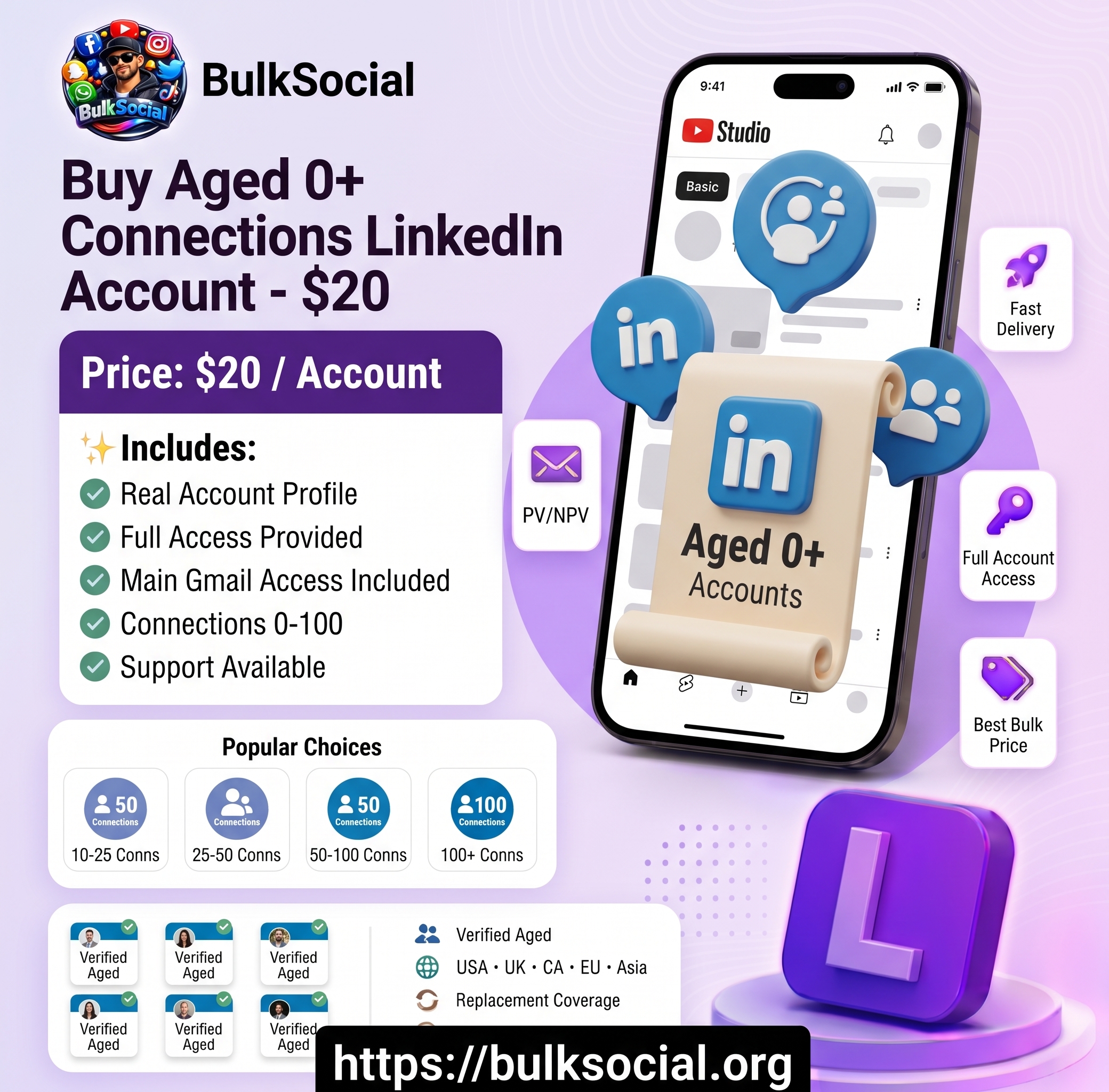 Buy Aged 0+ Connections LinkedIn Account
