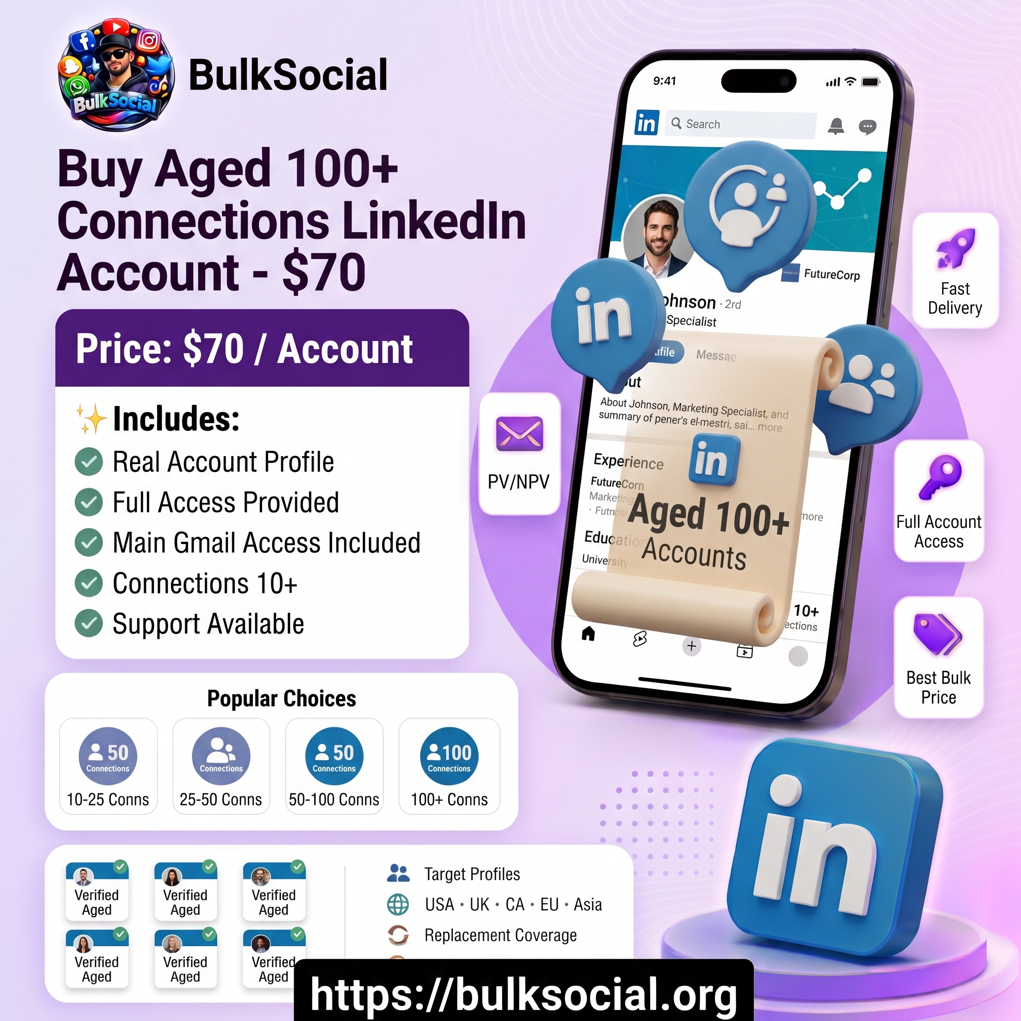 Buy Aged 100+ Connections LinkedIn Account