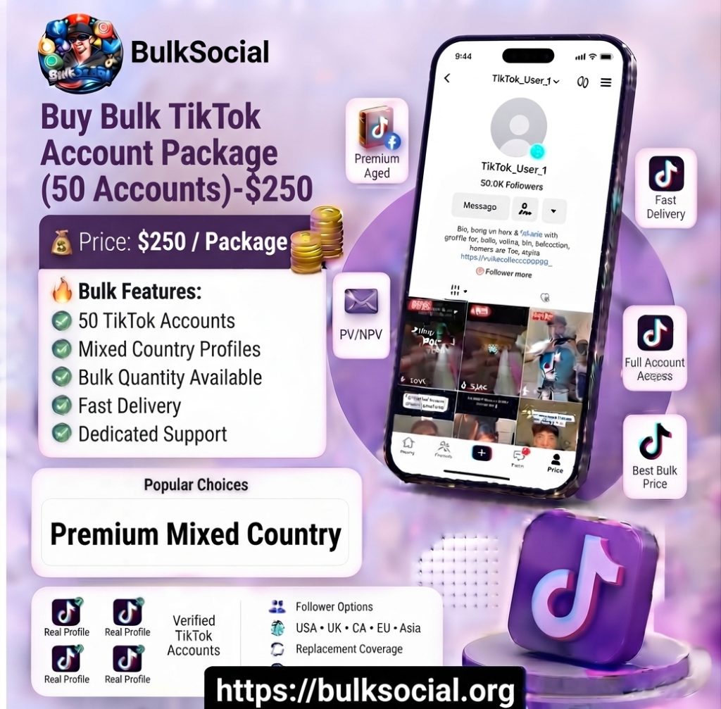 Buy Bulk 50 TikTok Account Package