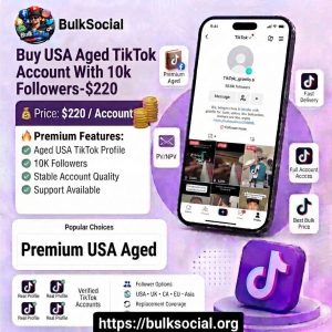 Buy USA Aged TikTok Account With 10k Followers