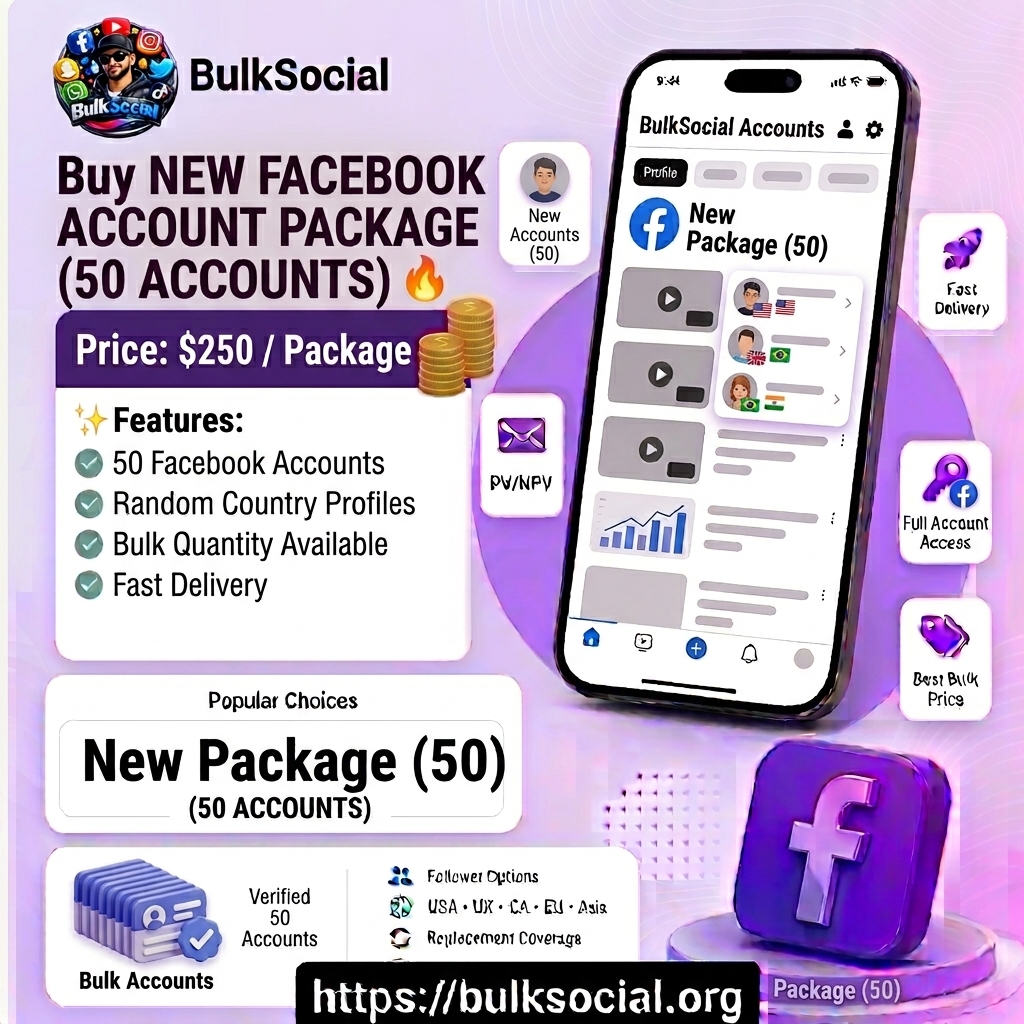 Buy New facebook Accounts Package (50 Accounts)