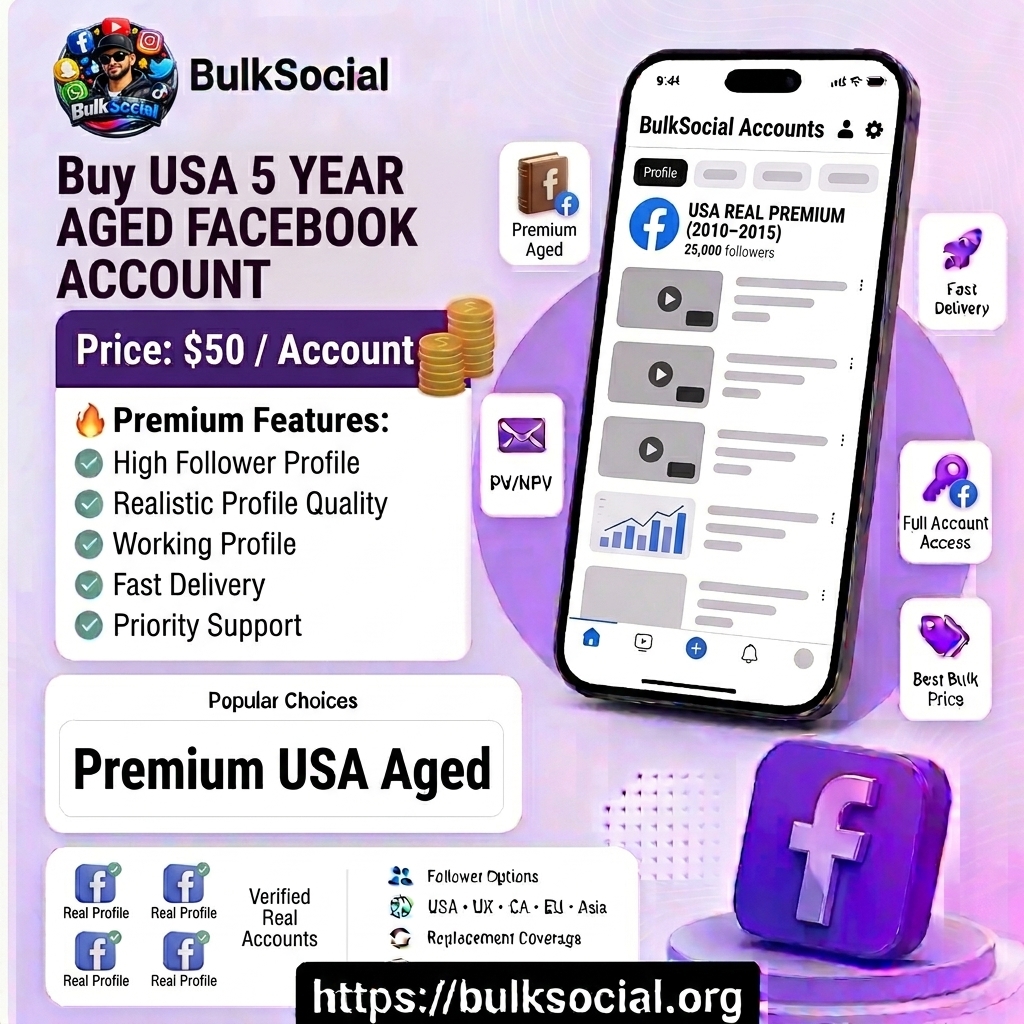 Buy Usa 5 Years Aged Premium Facebook Account